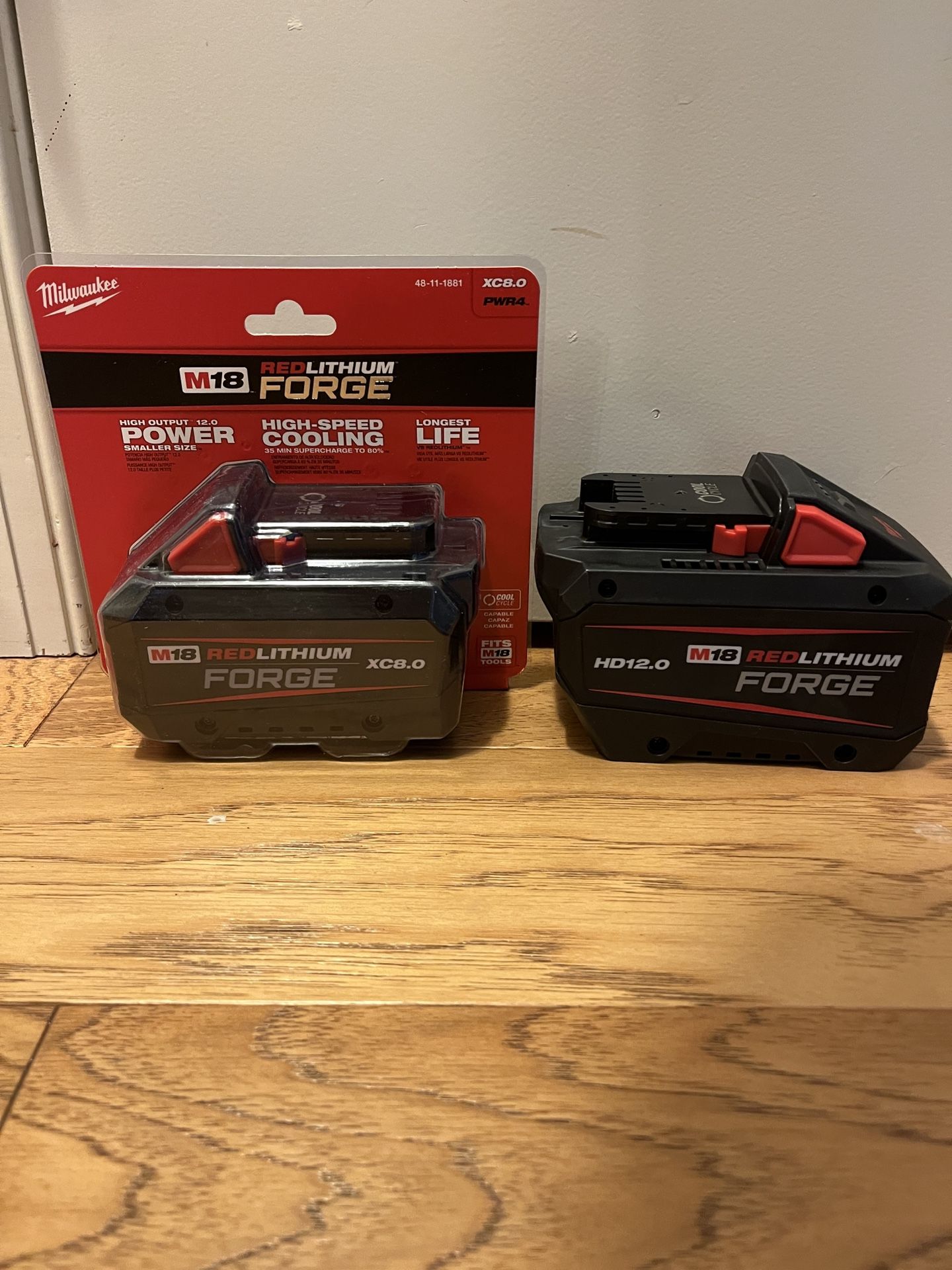 Milwaukee M18 18V Lithium-Ion REDLITHIUM FORGE HD 12.0 Ah & 8.0 Ah Batteries -NEW-