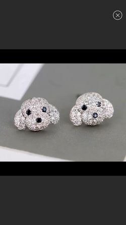 Adorable Poodle Push Back Earrings 
