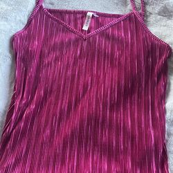 Women’s Size Medium Pink Fuchsia Silk Blouse Top