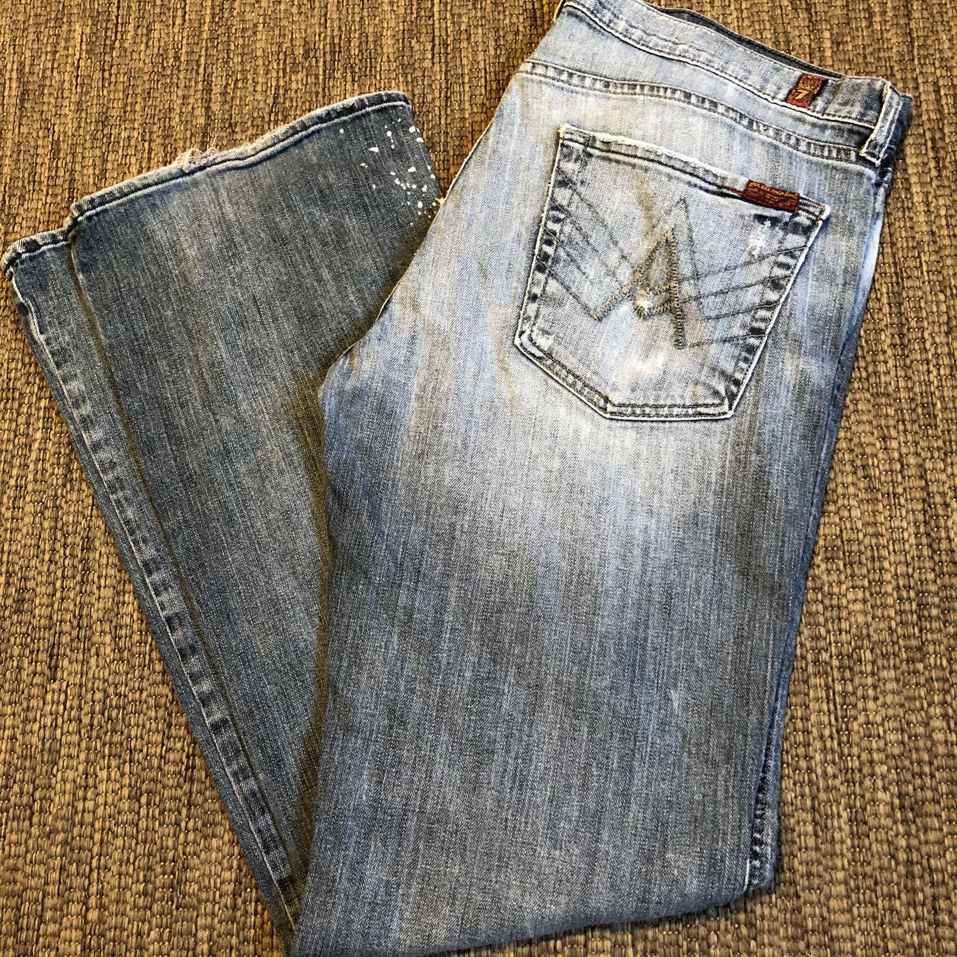 7 Seven For All ManKind Jeans A Pocket Relaxed 36X34 BootCut Distressed