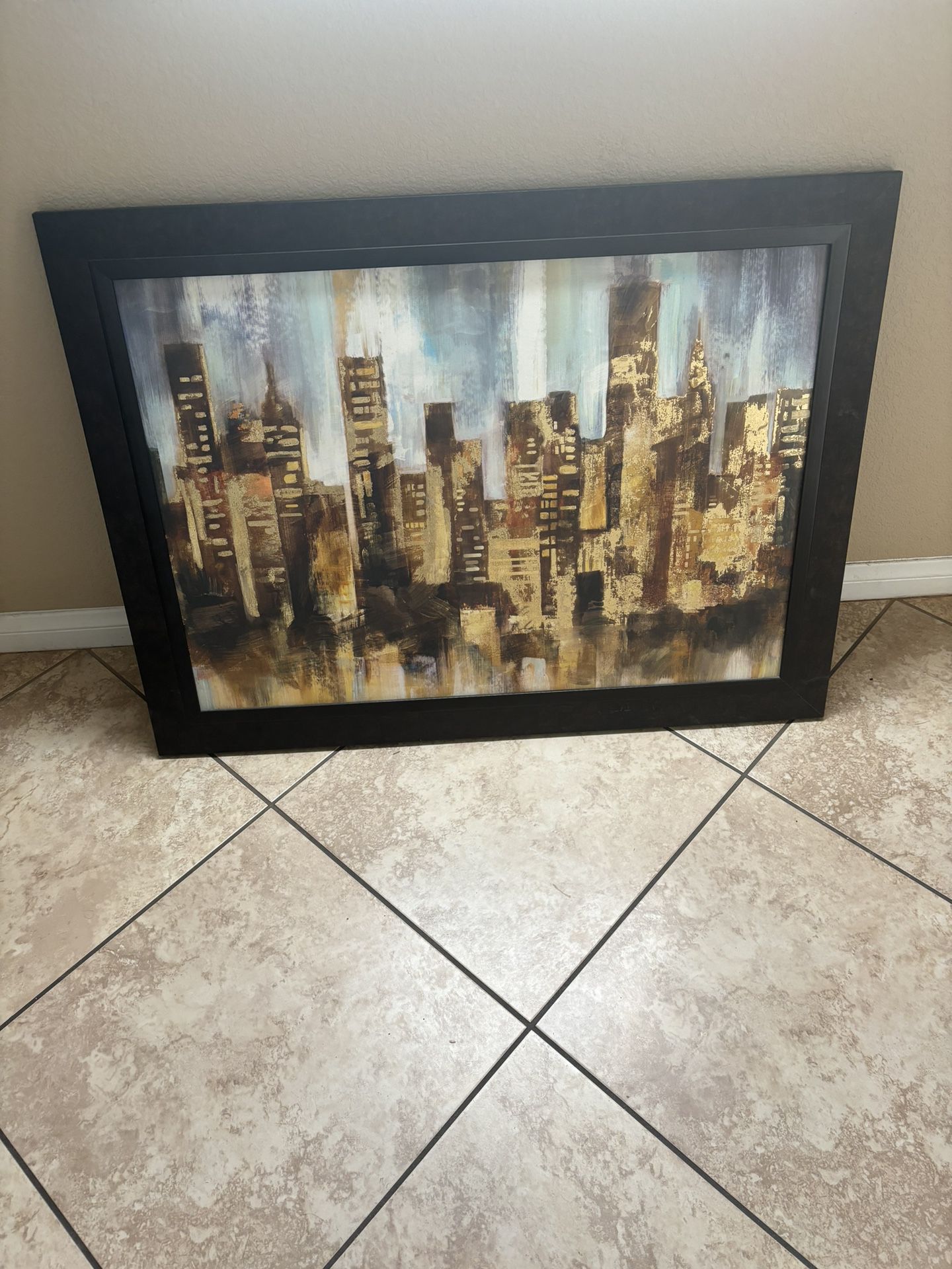 Painting of New York or Chicago Buildings