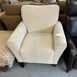Tan Striped Arm Chair Living Room (in Store) 