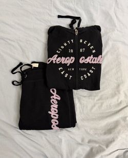 Aeropostale Black and Purple Tracksuit Set