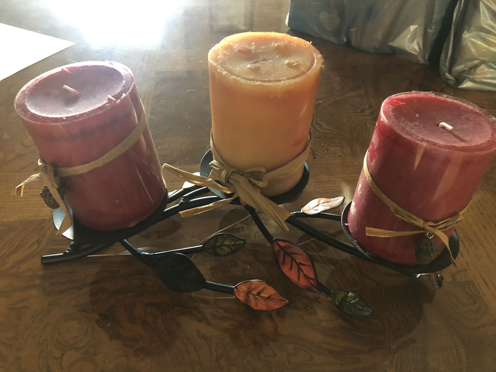 Candle holder with candles