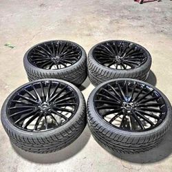 22” Mercedes AMG Wheels Rims Gloss Black Staggered + Tires (4) New-We Finance