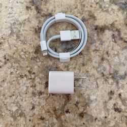 Apple USB To Lightning Charging Cord And Block