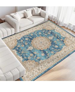 GD05 $60 Vamcheer Vintage Washable Area Rug 8x10 - Classic Chenille Rugs for Living Room Bedroom Dining Room Traditional Carpet for Office Kitchen No