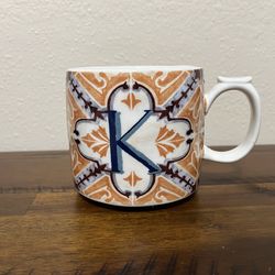 Anthropologie Mezze Monogram Tile ‘K’ Mug