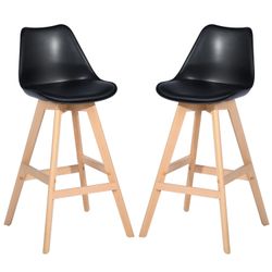 Homy Casa Homie Plus 2PC 39" Modern Bar Stool, Black,Open Box