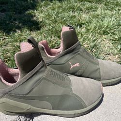 Women’s Puma Olive Green And Pink High Top Shoes