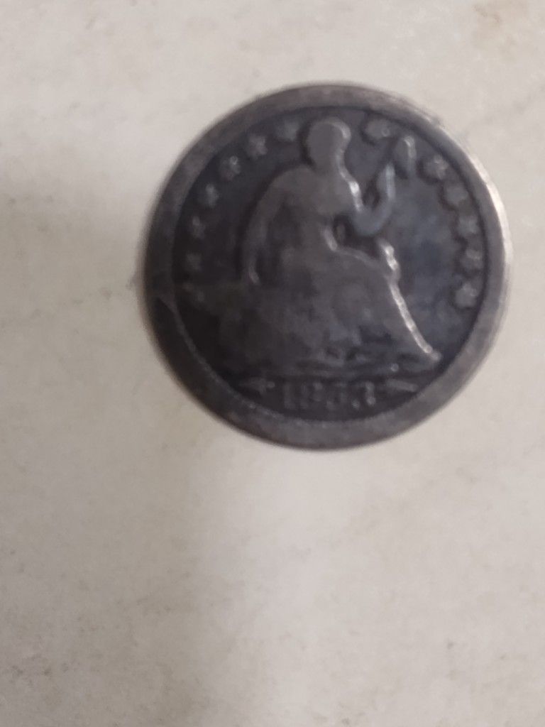 1853 With Arrows Seated Liberty Half Dime