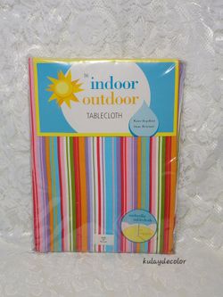 Vintage Indoor Outdoor 70in Round Tablecloth Water Repellent Stain Resistant NIP