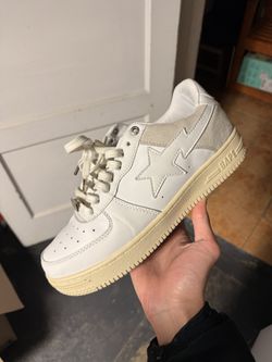 Bapesta Low 'Suede Heel - White' (SIZE 10M)