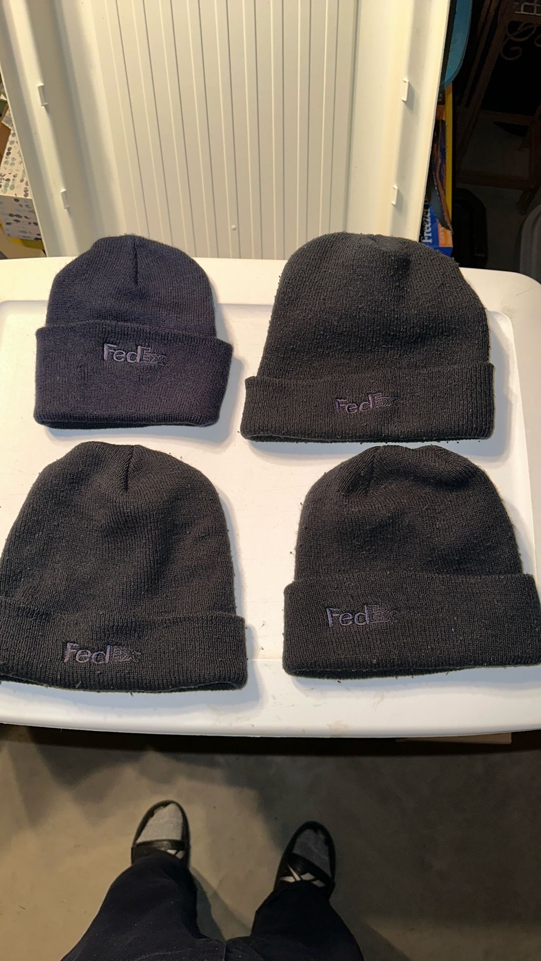 Four FedEx Knit Hats