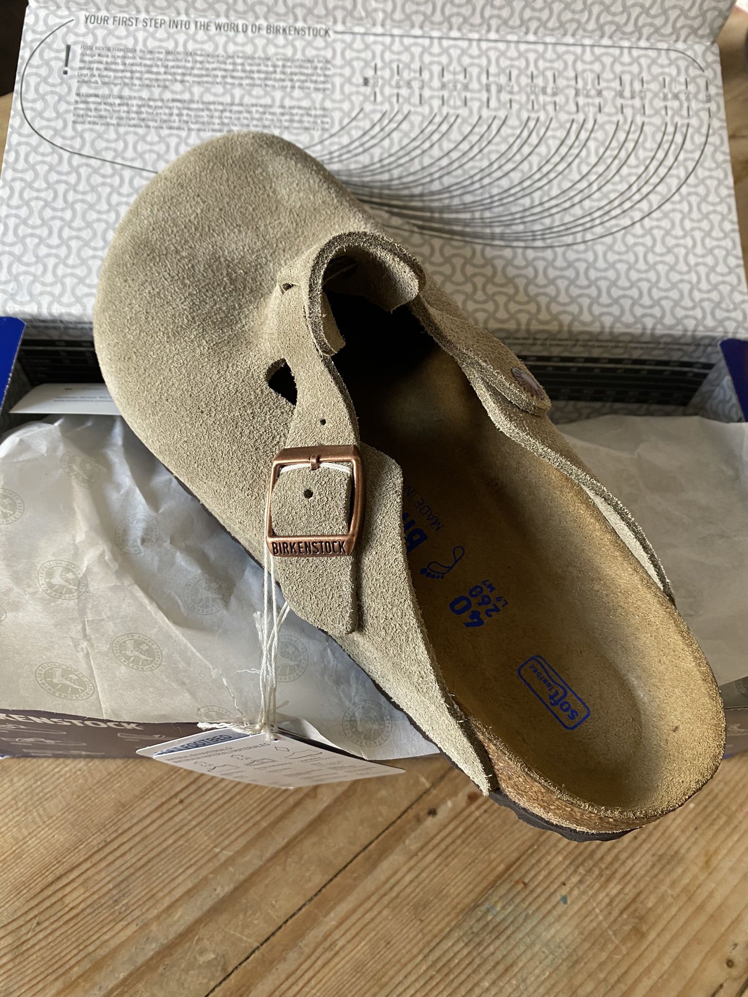 New Birkenstock Boston Clog Mink Suede Leather Size Eur 41 Sandals Mens 8  Womens 10 Arizona for Sale in Anaheim, CA - OfferUp