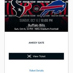 Houston Texans Vs Bills Tickets Oct 9 At 12