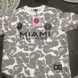 BAPE x Miami FC white & grey camo