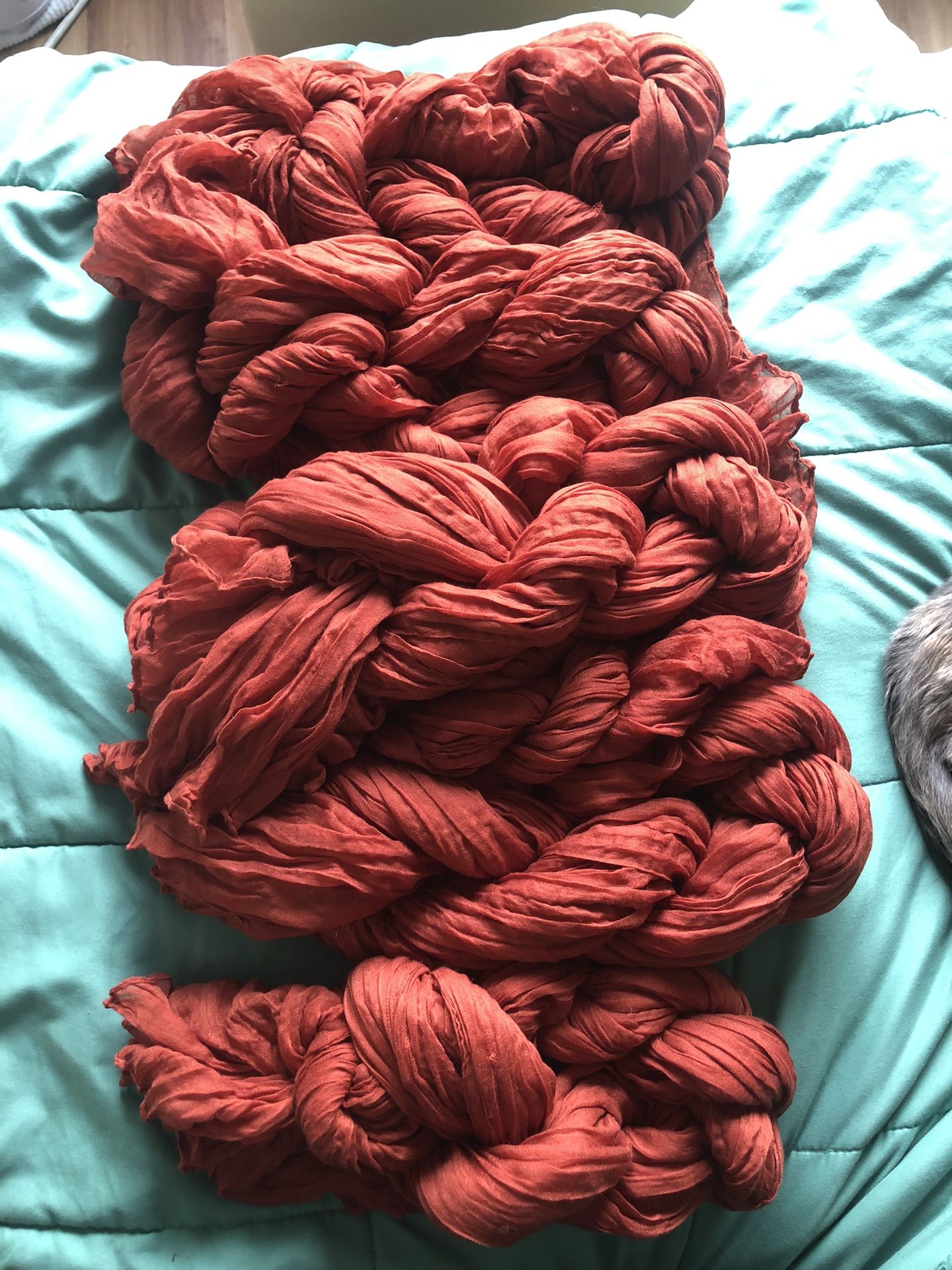 13ft Rusty Orange Cheesecloth Table Runners