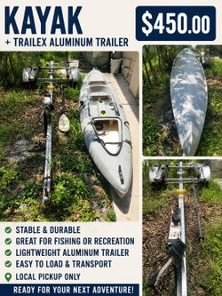 Kayak + Trailex Aluminum Trailer – $450