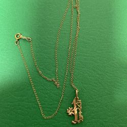 14 karat gold, chain and charm #1 lover