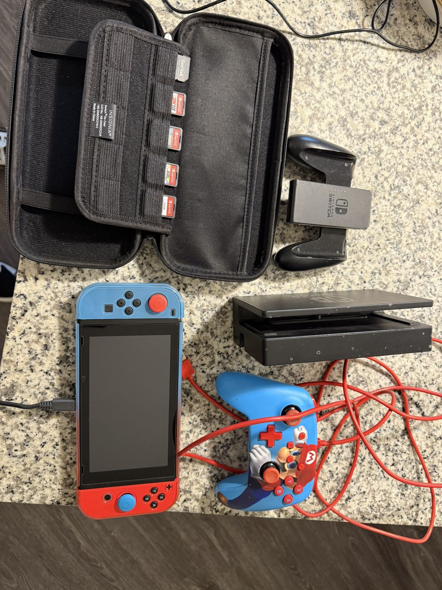 Nintendo Switch With Games And Case