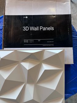 White decorative PVC 3D wall panels in Diamond Design.