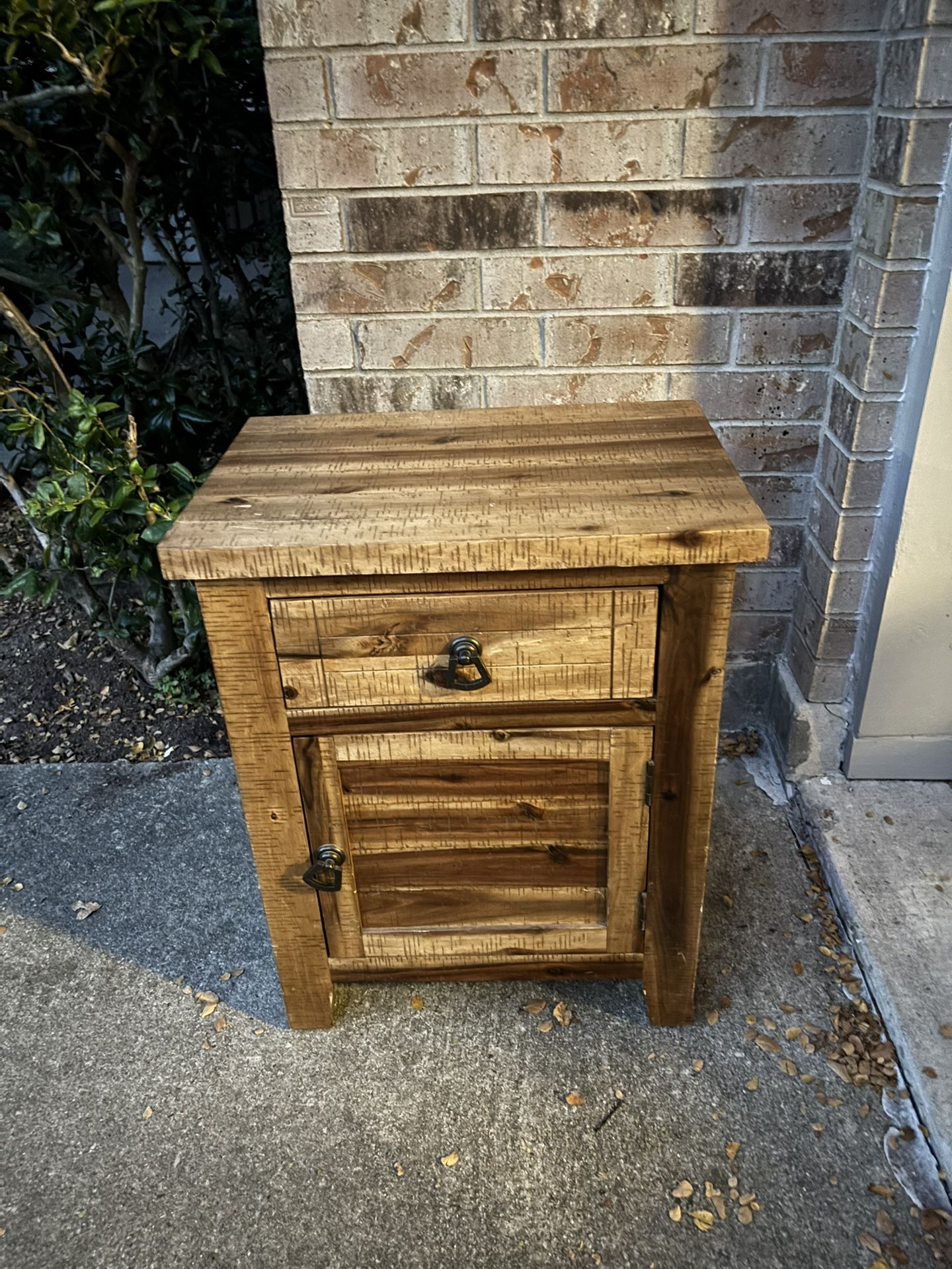 Decorative Rustic solid Wood night stand/ end table 20”w, 14” d, 25.25” h