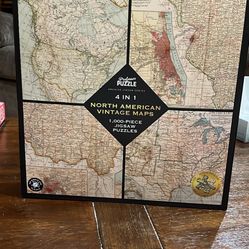 Professor puzzle - 4 in 1 - 4 different 1,000 North American Vintage Puzzles + Poster 