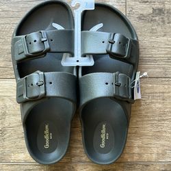 NWT Birk Style Green Slide Sandals, Women's size 9 or Men’s size 7