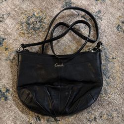 Black Leather Coach Crossbody Bag
