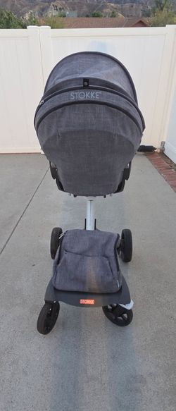 Stokke Xplory Stroller Black Melange Stroller Excellent Condition with Extras