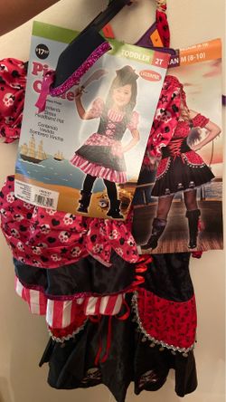 Halloween costumes matching adult size M toddler 2T pirate outfits