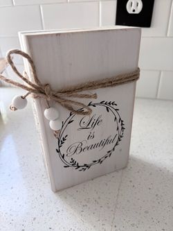 Farmhouse Wood Block Decor Sign