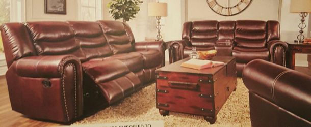 Leather sectional
