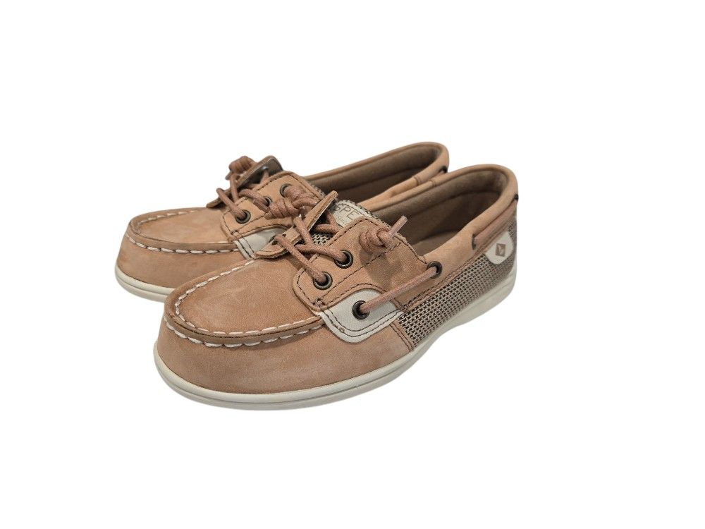 Sperry Top-Sider ShoreSider 3 Eye Boat Shoes Suede Brown Casual Loafers Kids 1M