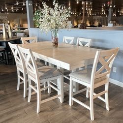 White 7pc Counter Height Dining Room Set