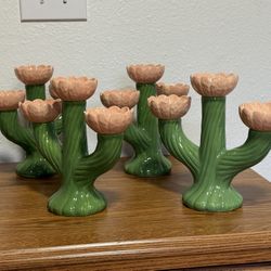 Set Of 4 Cactus Candle Holders
