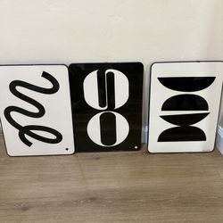 Black And White Set Of 3 Wall Art