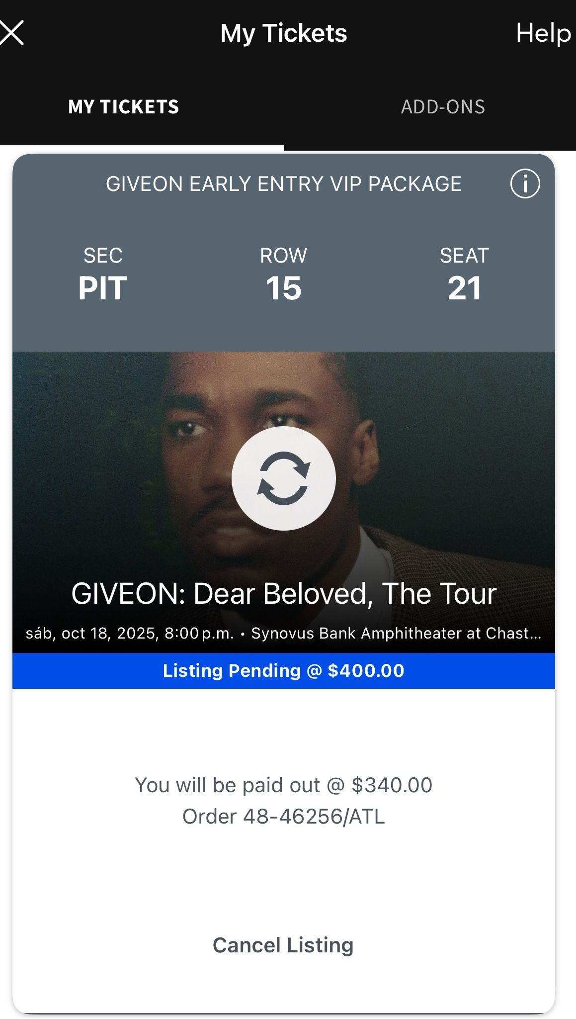 Giveon PIT Ticket GA
