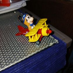 Vintage Walt Disney Mickey Mouse Airplane Diecast Toy