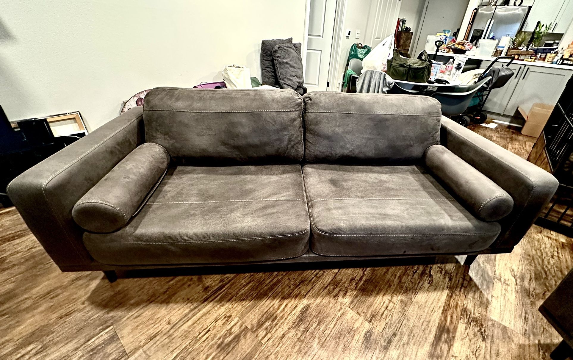 4 Pcs Sofa Set Leather (Green/ Gray)