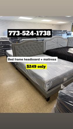 Bed frame headboard with mattress included $250 only