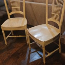 Two Solid Wood Chairs