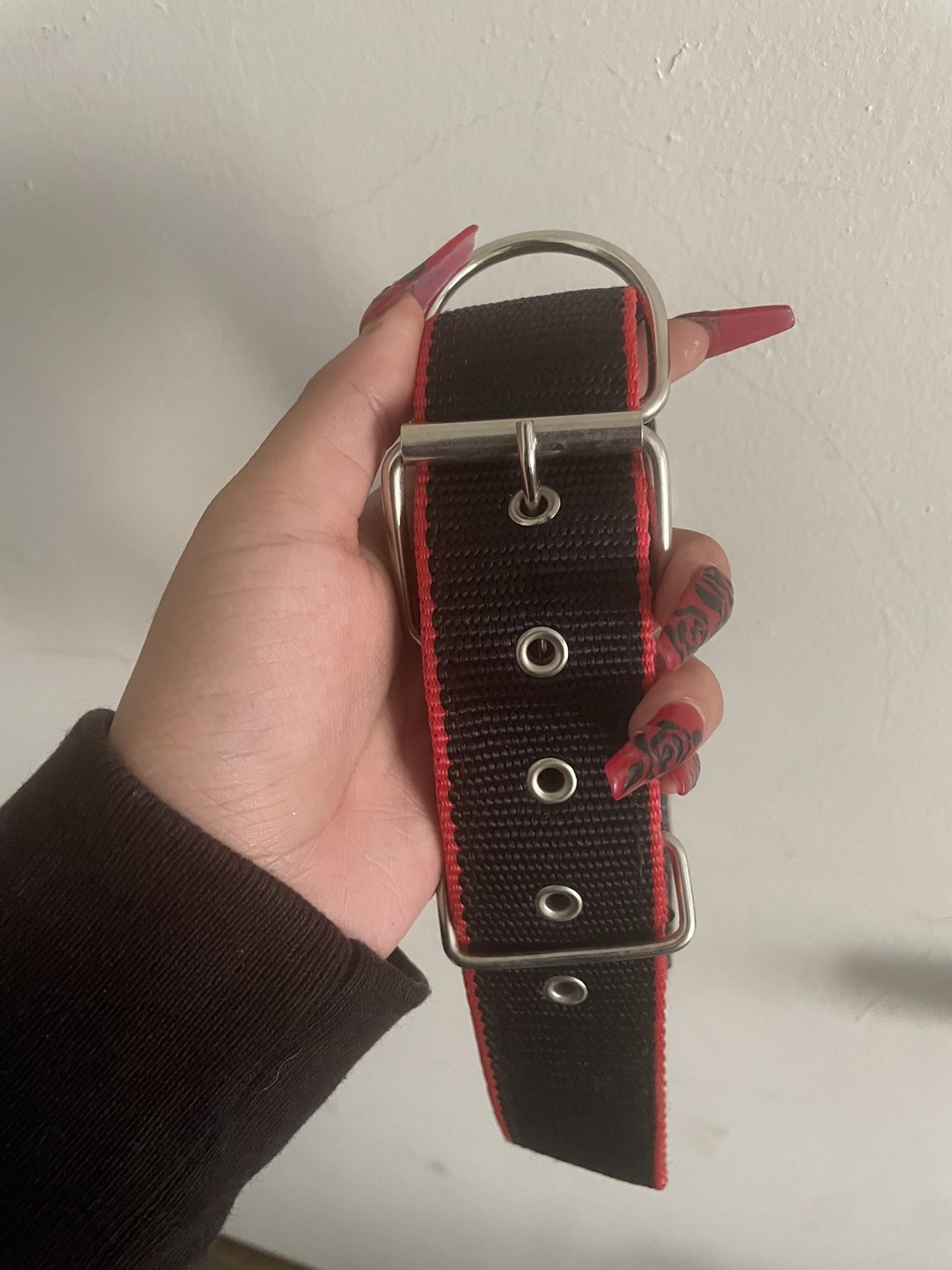 Black And Red Heavy Duty Dog Collar