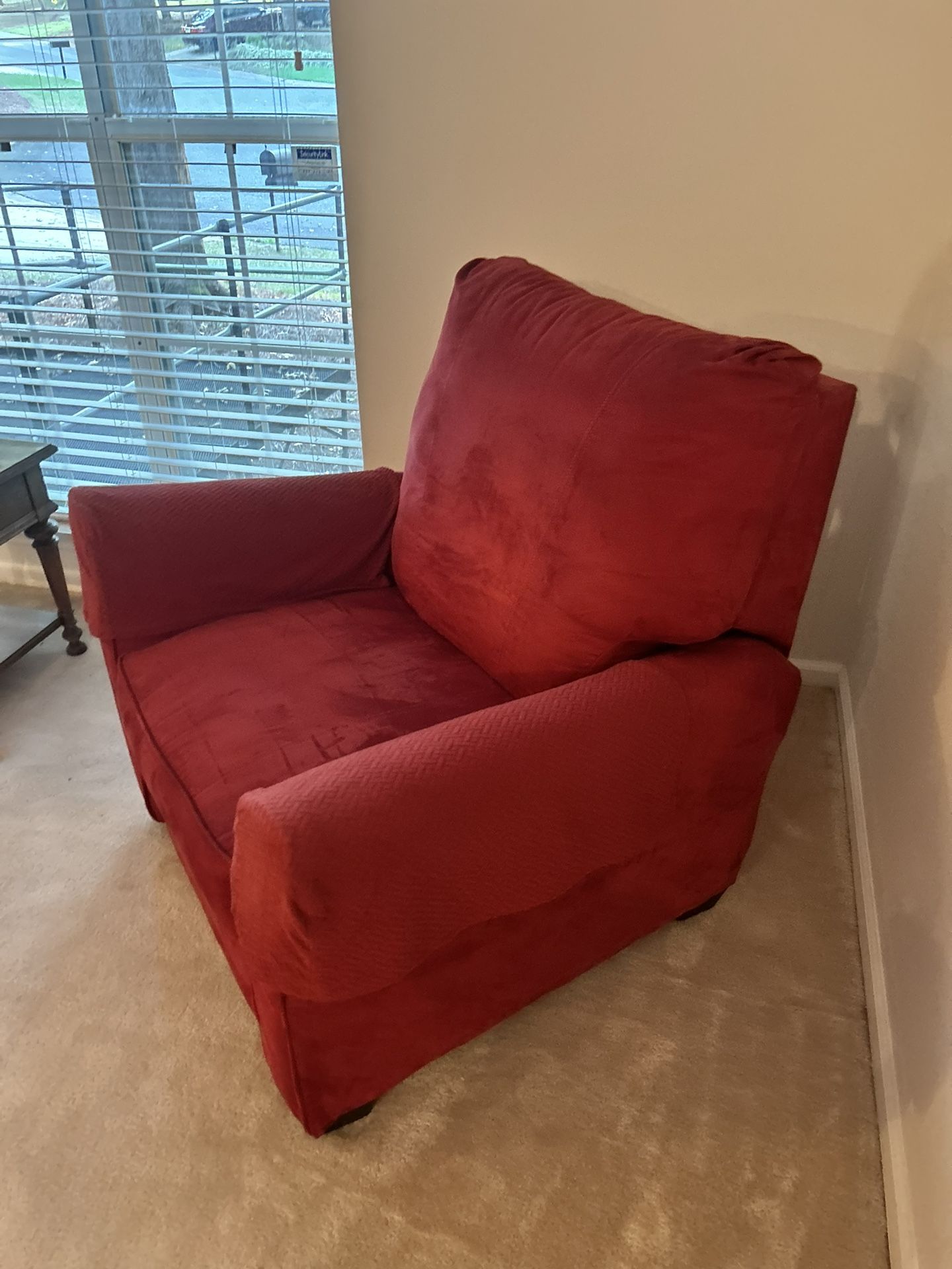 Micro Suede Red Recliner