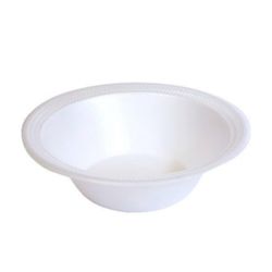 White Plastic Bowls - 12 oz. (100 Count) BPA-Free, Microwavable
