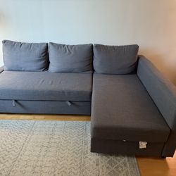 Ikea FRIHETEN Sleeper sectional, 3 seat w/storage, dark gray