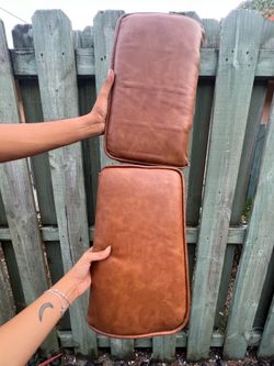 Brown leather (couch pillows)