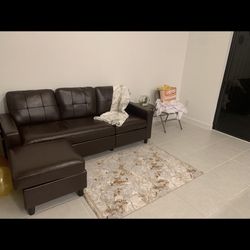 brown leather couch 
