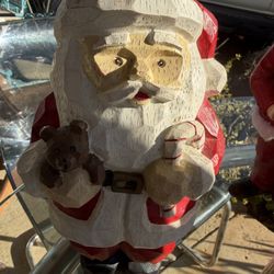 Christmas Santa Vintage Holiday Bazaar Carved Look Saint Nick Figurine 4"